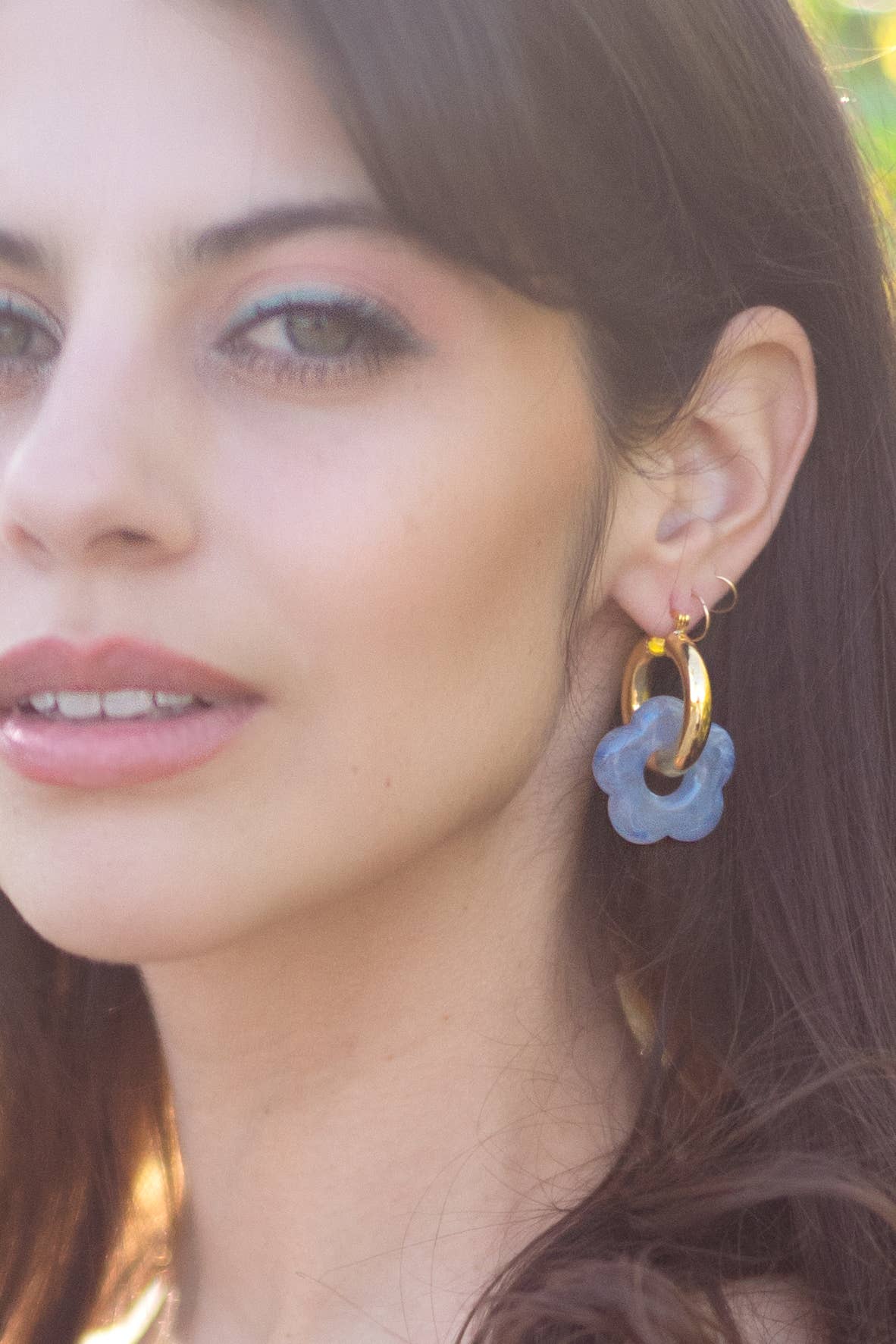 Dazy Nights in Sky Earrings - 18K Gold Plated Hoop
