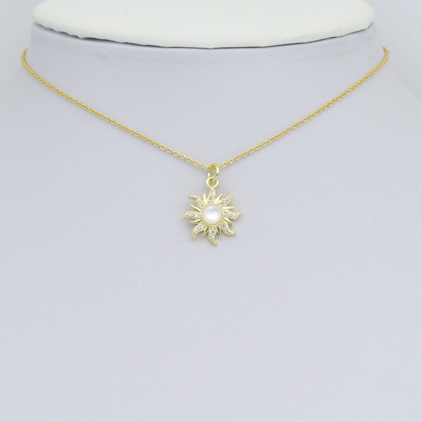 CZ Moonstone Sunflower Charm