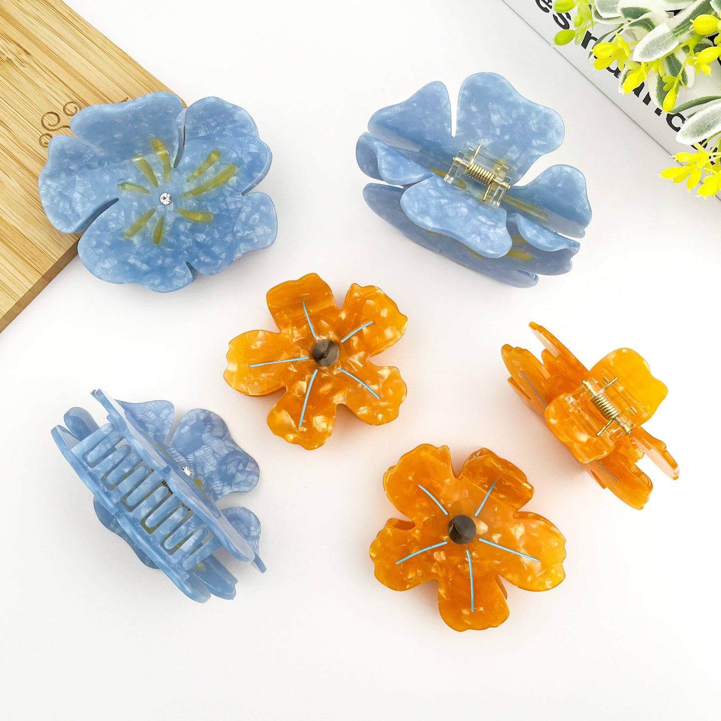 Blue Summer Flower Claw Clip