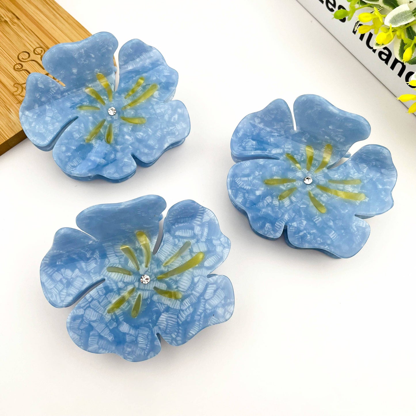 Blue Summer Flower Claw Clip