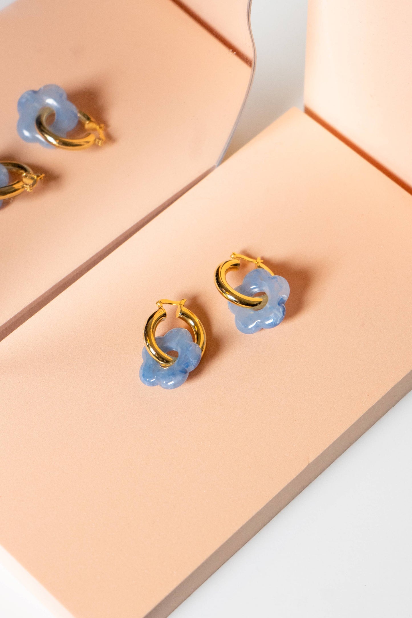 Dazy Nights in Sky Earrings - 18K Gold Plated Hoop