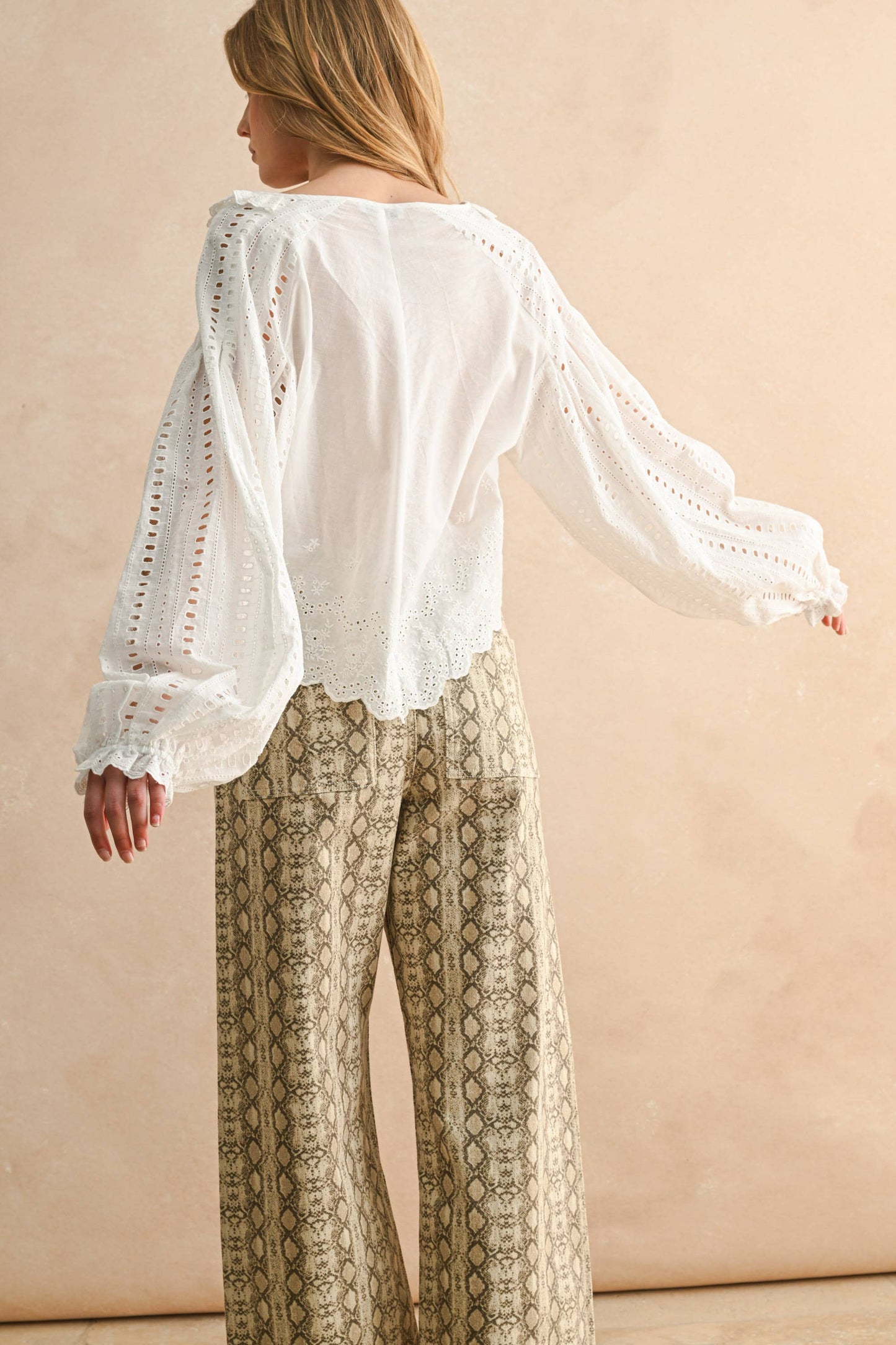 Long Sleeve Tie Blouse