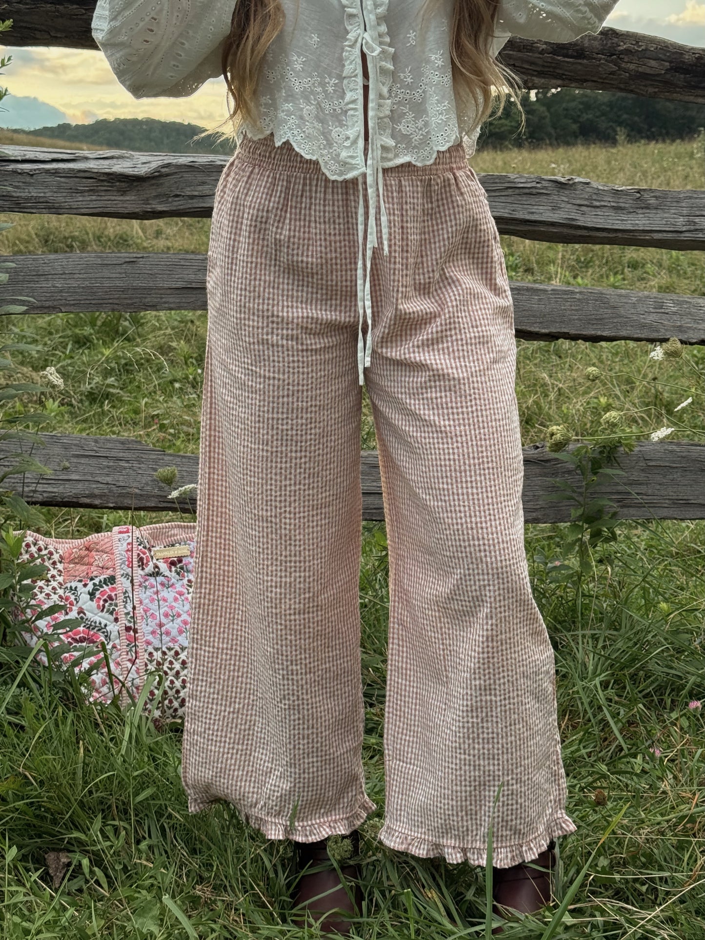Heirloom Gingham Pants - Pink
