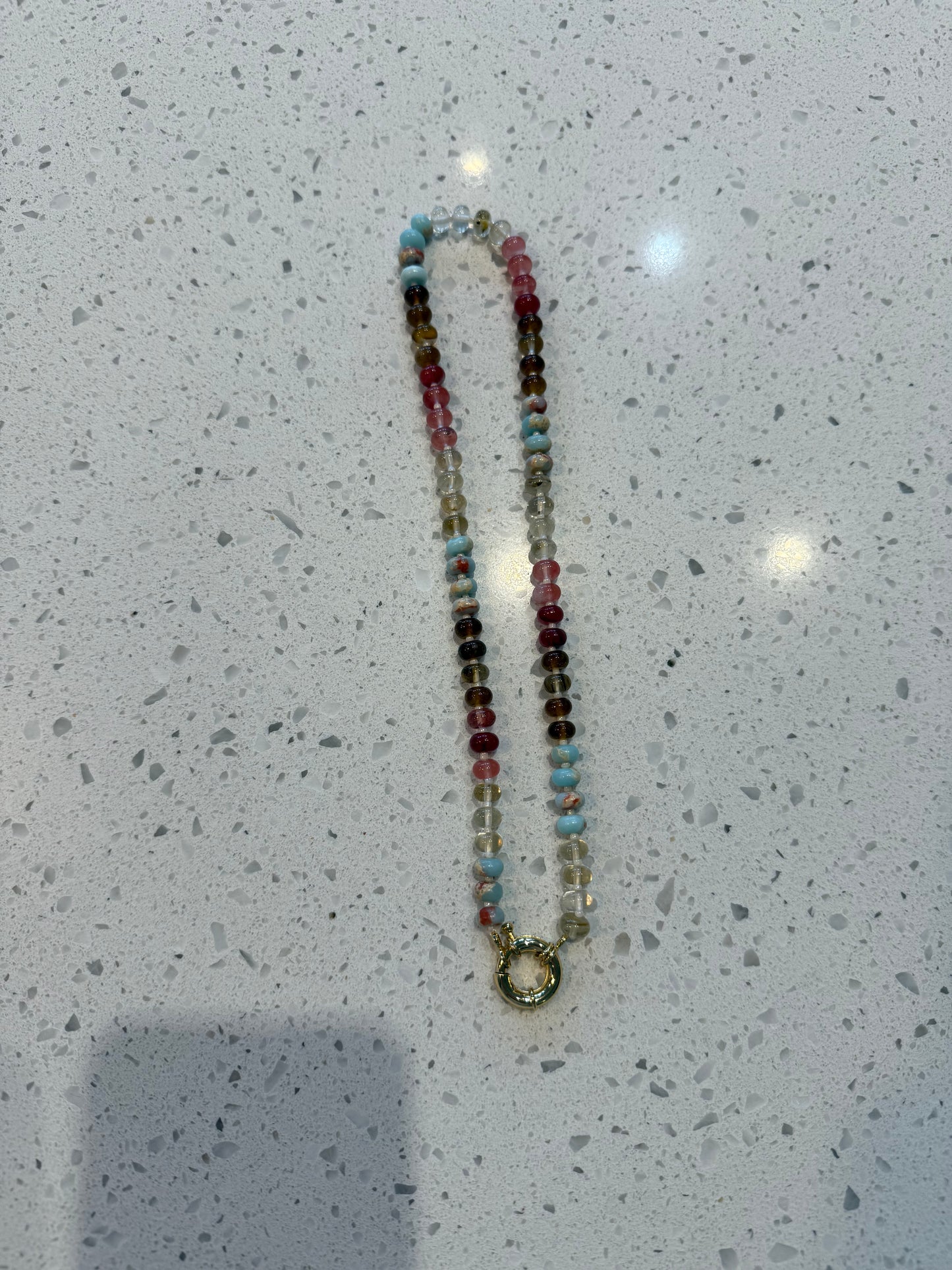 Gemstone Charm Keeper Necklace