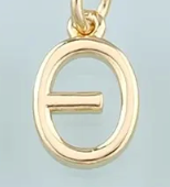 Gold greek letter charm