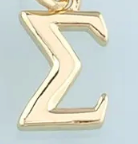 Gold greek letter charm
