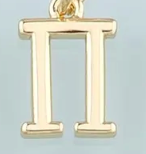 Gold greek letter charm