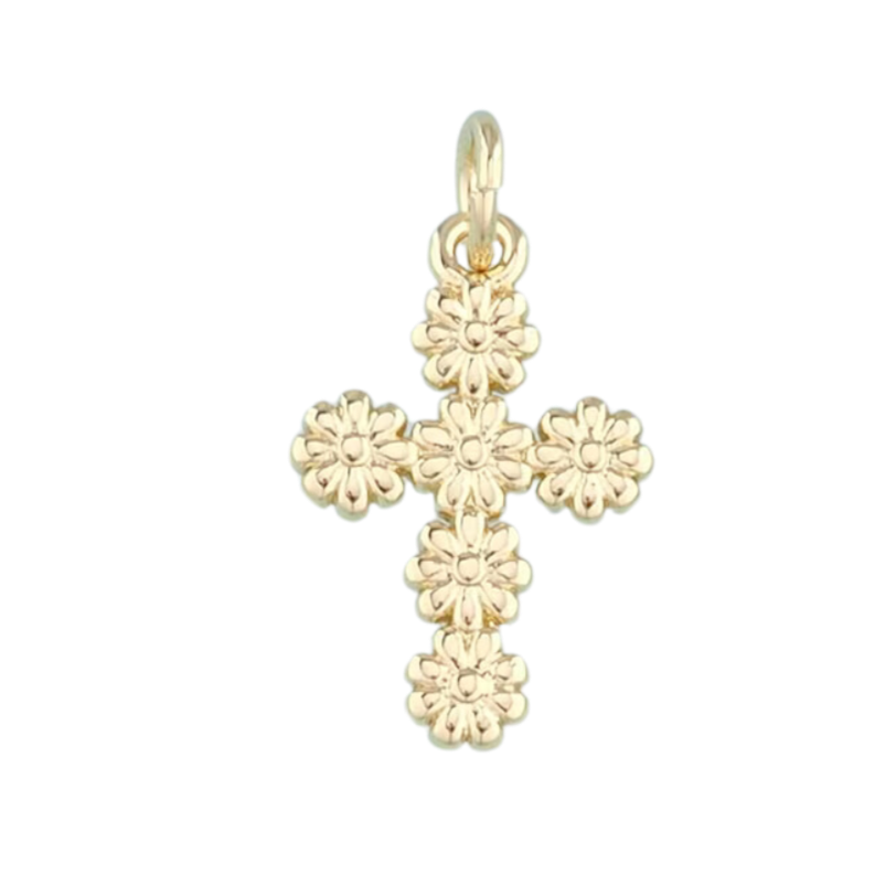 Flower Cross Charm