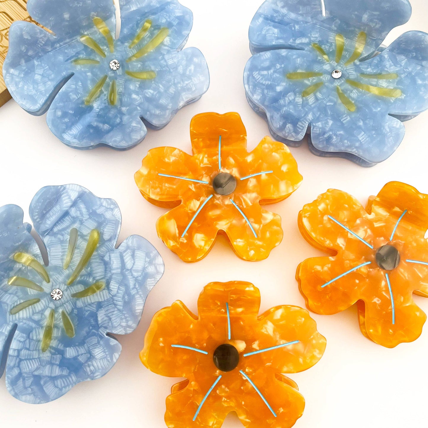 Blue Summer Flower Claw Clip