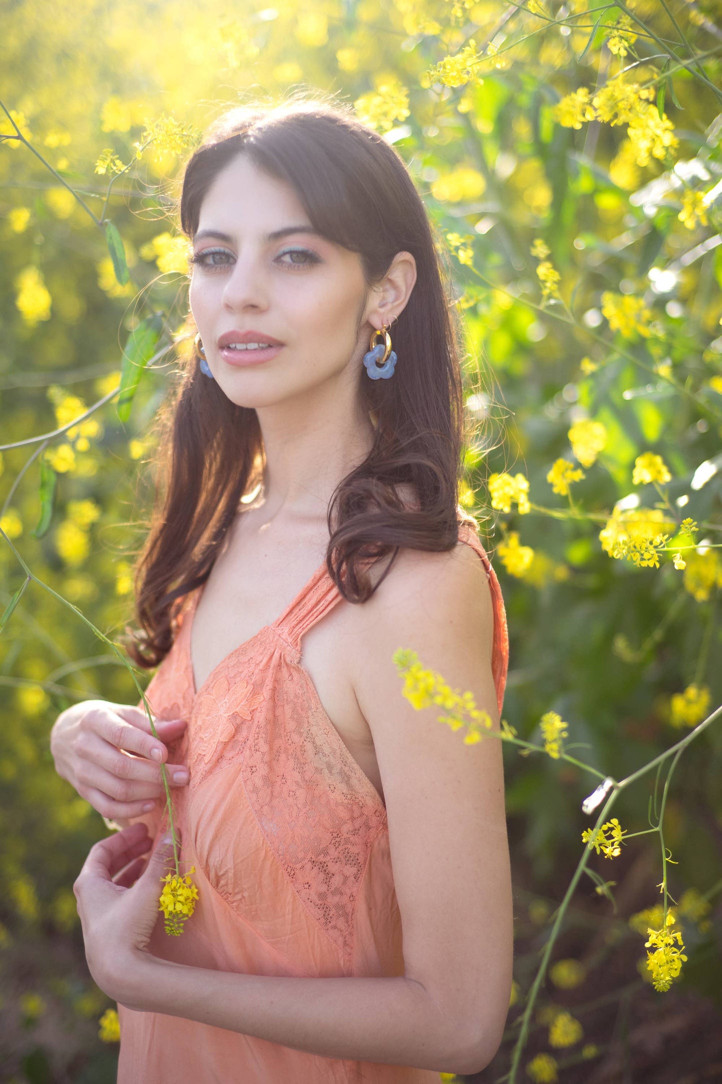 Dazy Nights in Sky Earrings - 18K Gold Plated Hoop