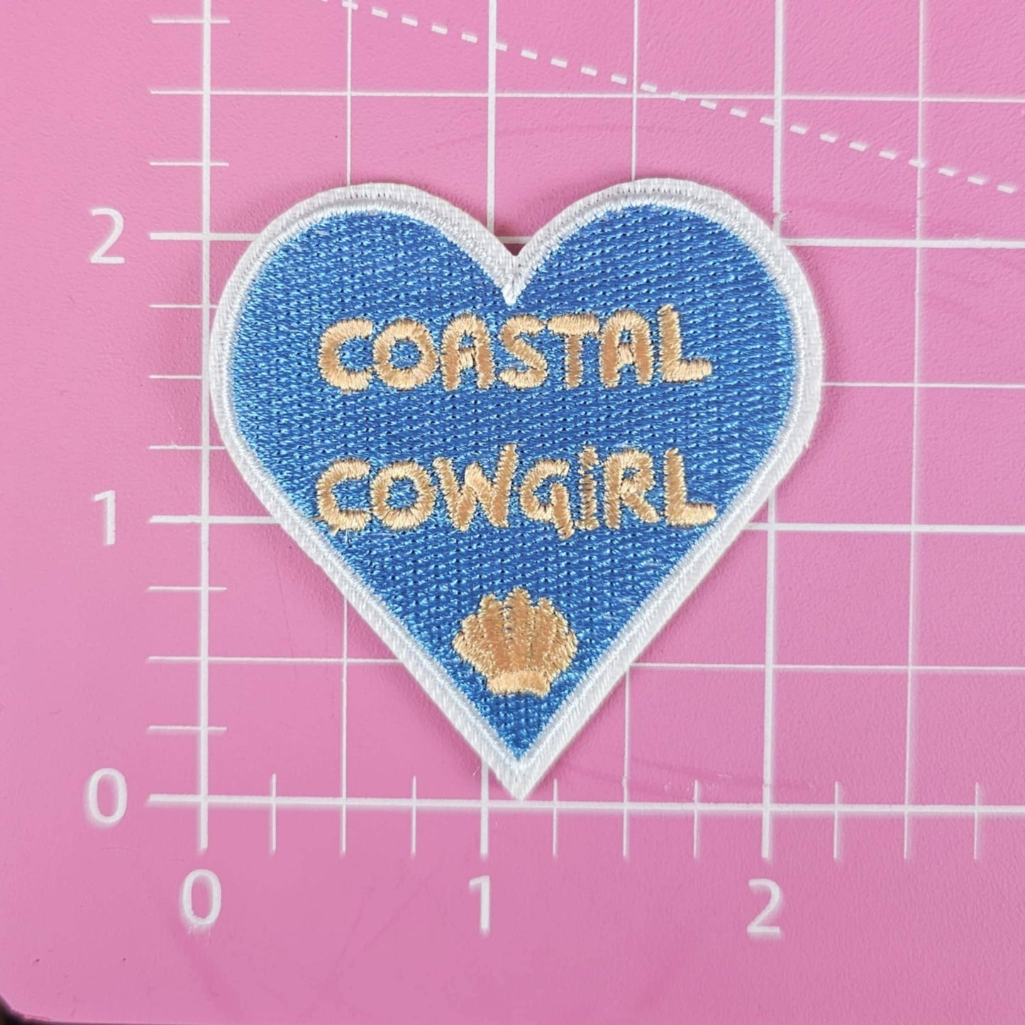 Blue Coastal Cowgirl Heart Patch