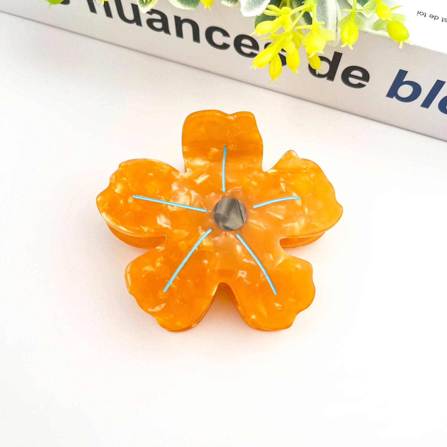 Blue Summer Flower Claw Clip