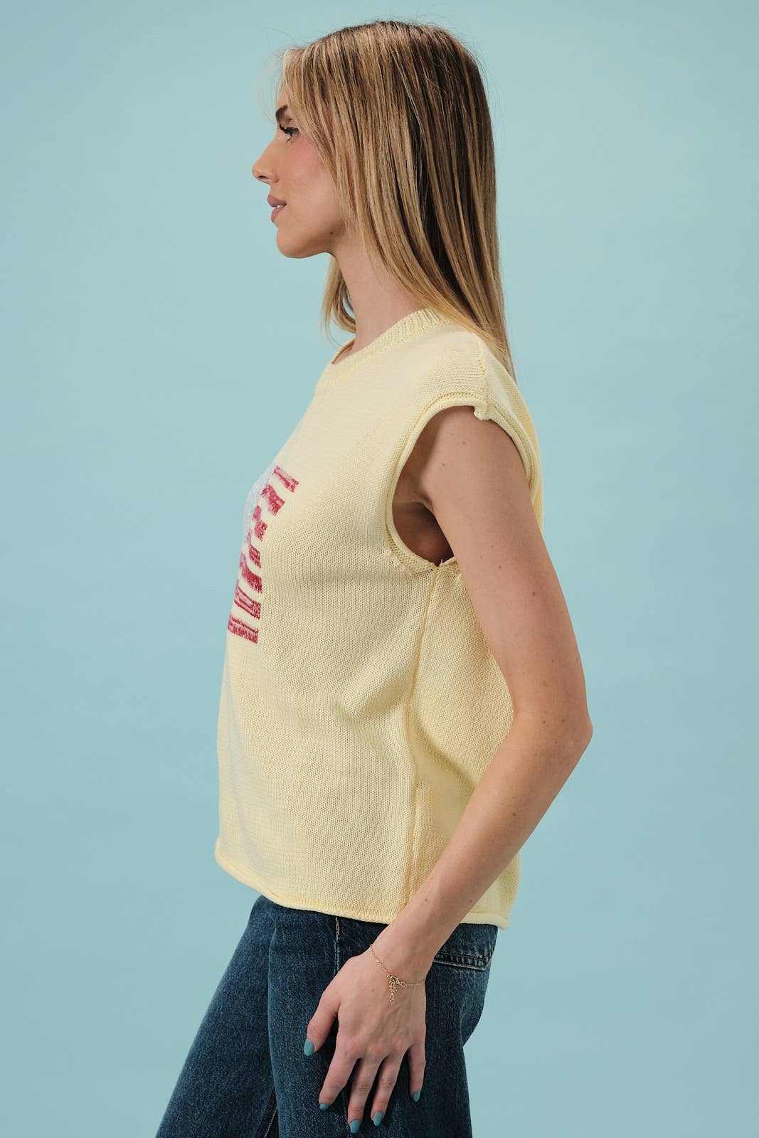USA Flag Sleeveless Sweater