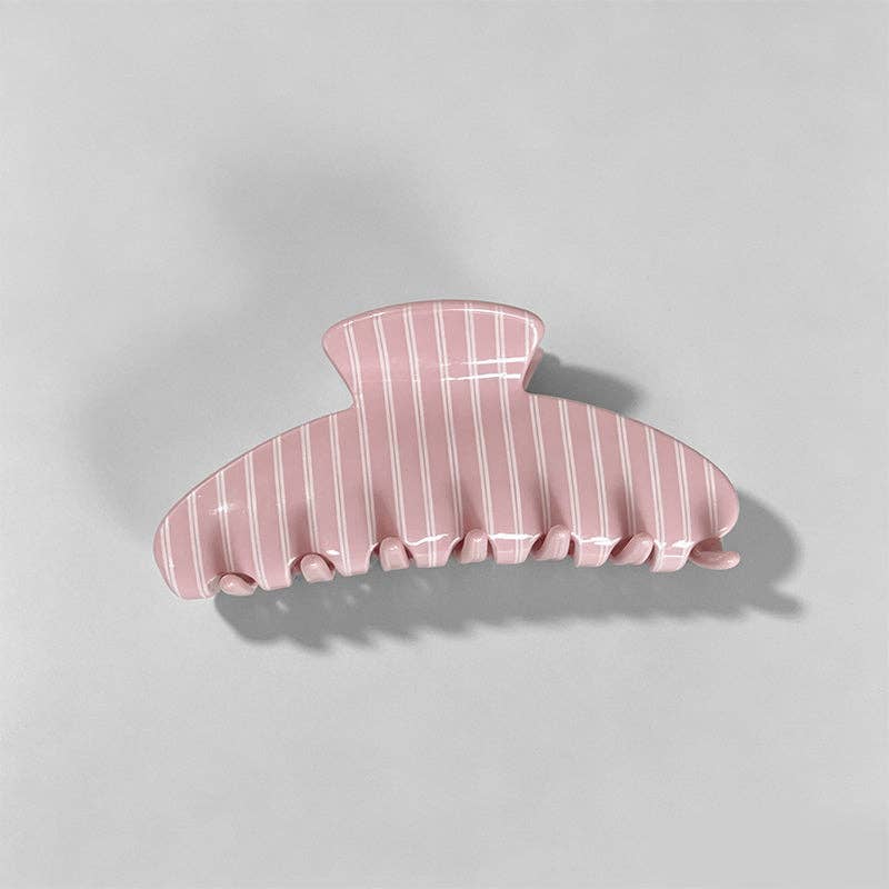 Elegant Creamy Stripe Large Hair Claw