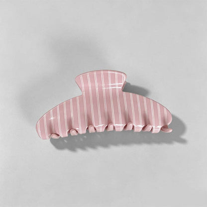 Elegant Creamy Stripe Large Hair Claw