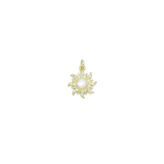 CZ Moonstone Sunflower Charm