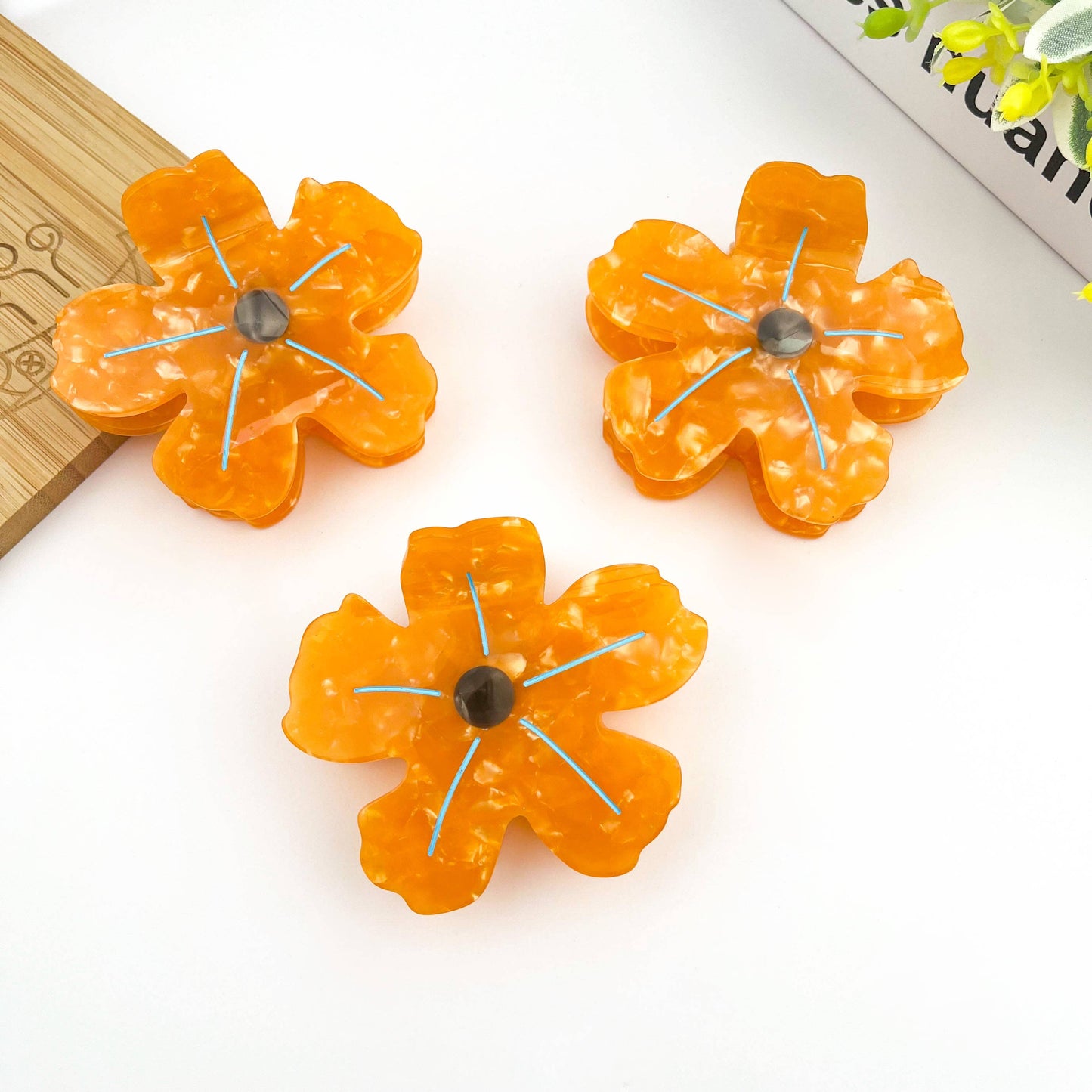 Blue Summer Flower Claw Clip