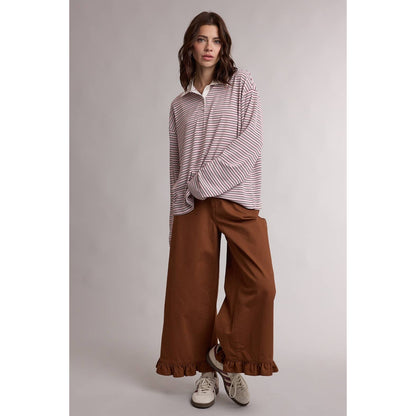 Ruffle Wide Leg Pant