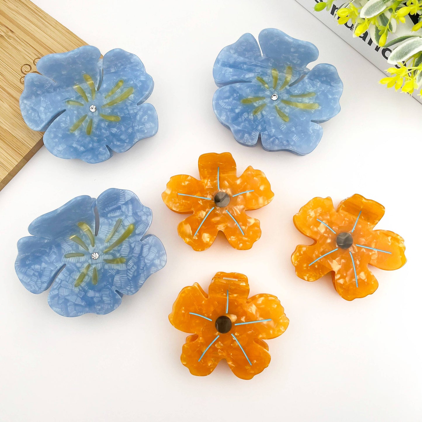Blue Summer Flower Claw Clip