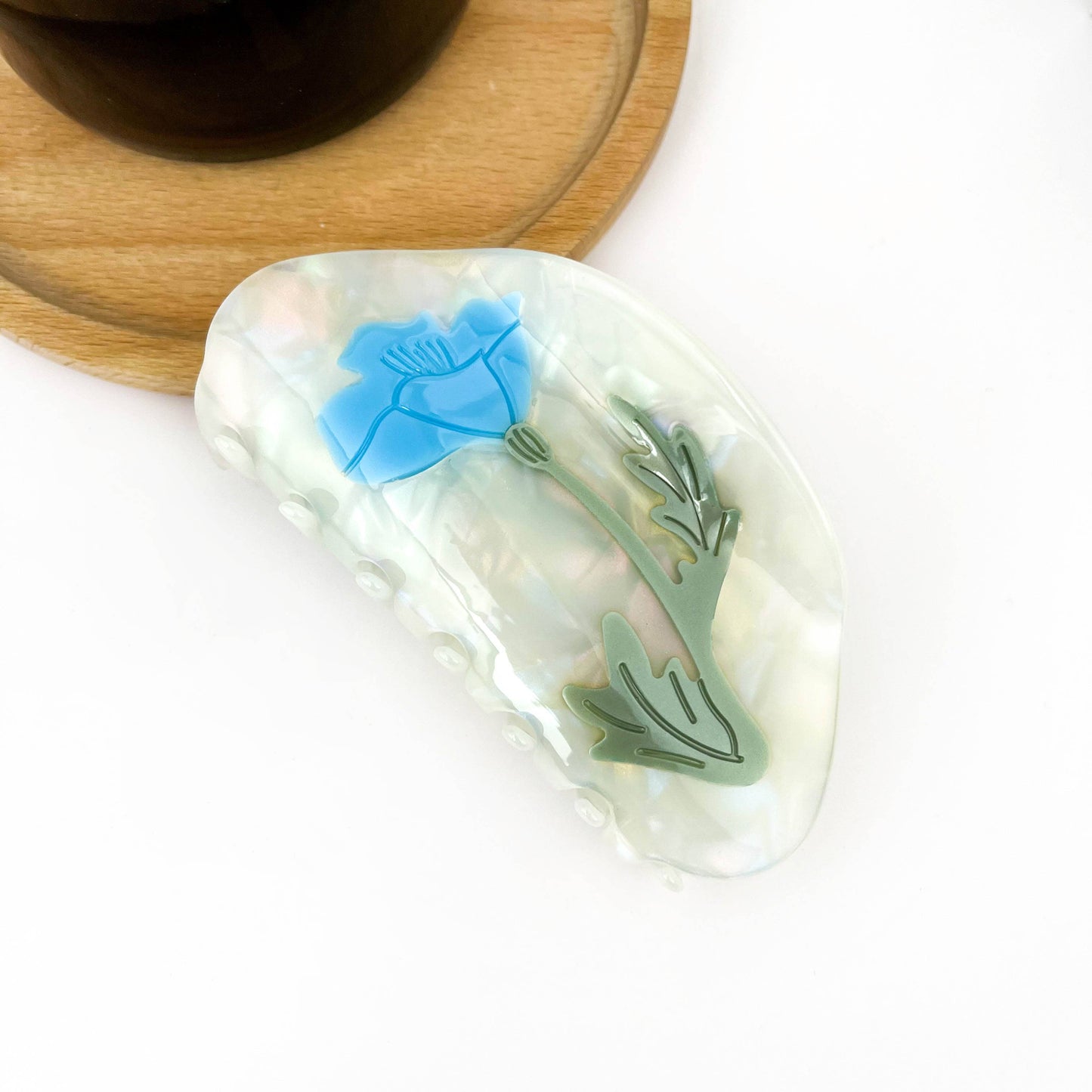 Blue Daffodil Hair Claw Clip