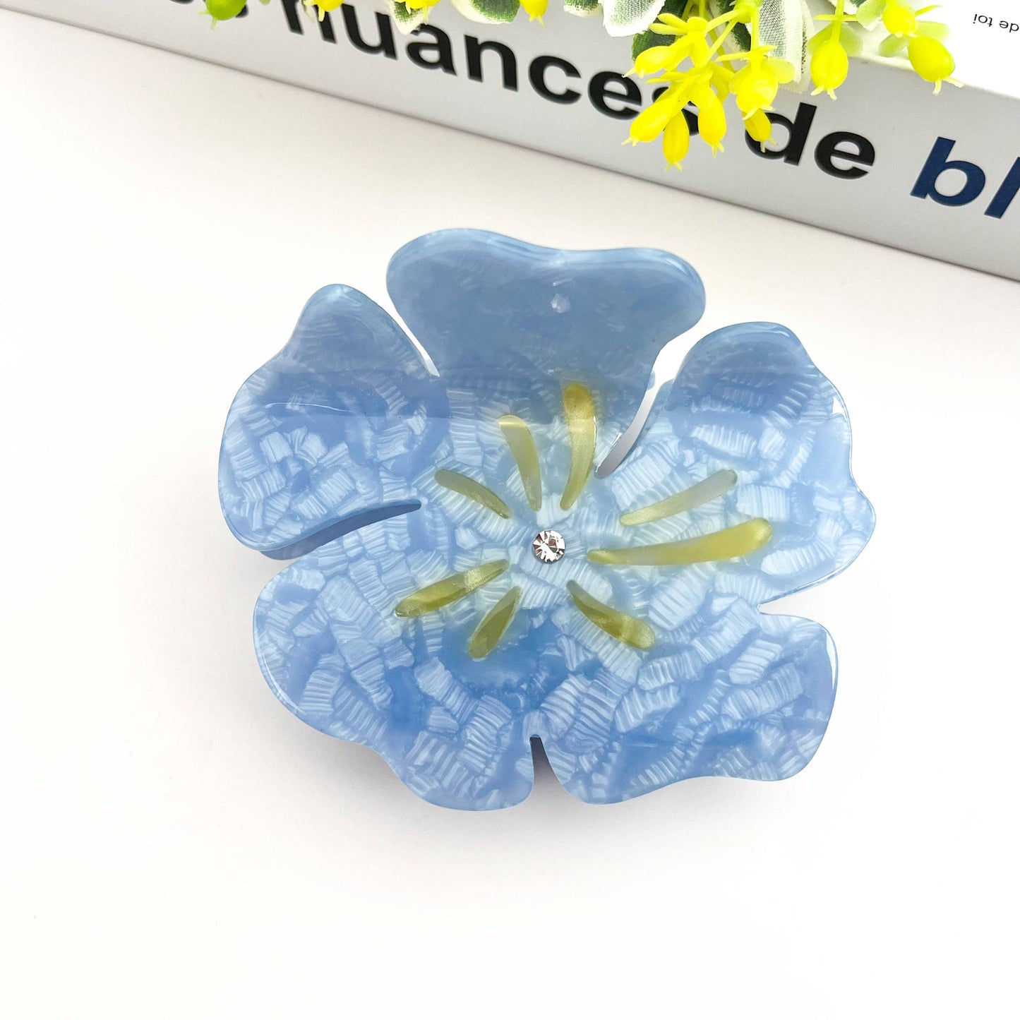 Blue Summer Flower Claw Clip