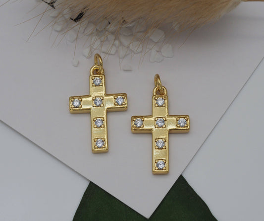 CZ Cross Charm