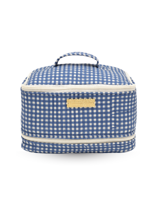 Sally Blue Gingham Vanity Bag