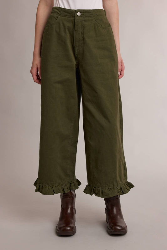 Ruffle Wide Leg Pant