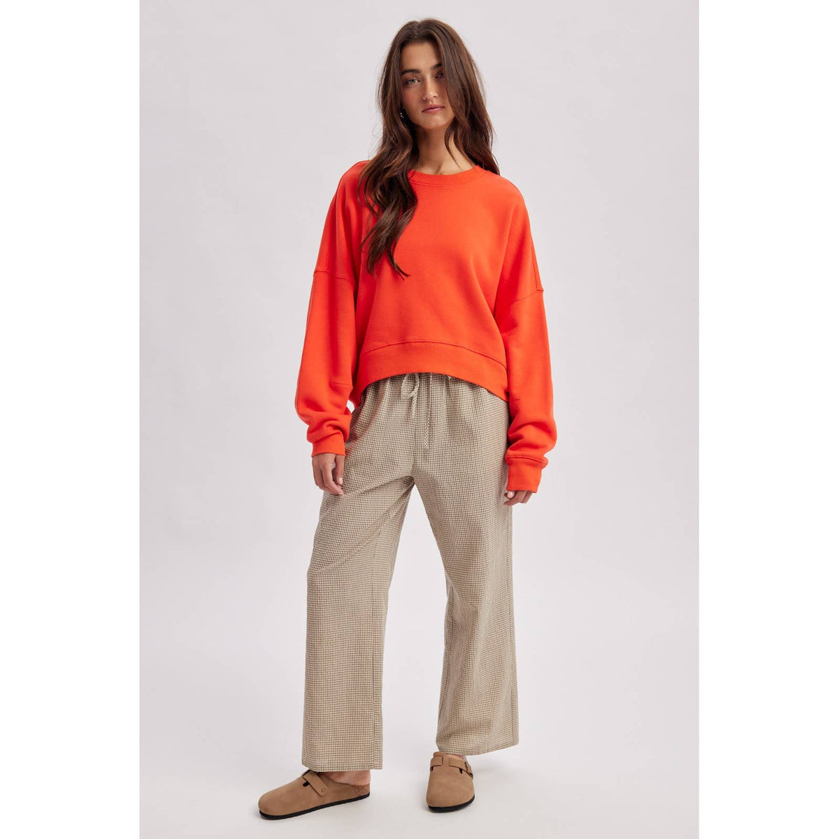 Wide Leg Plaid Pants