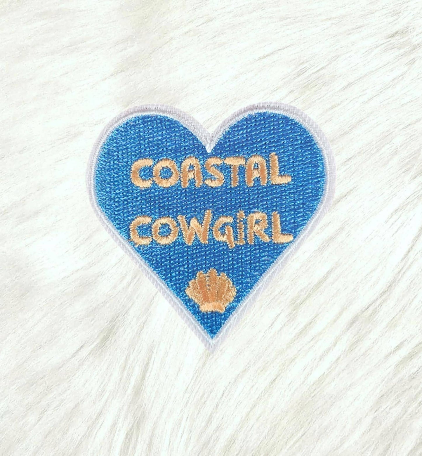 Blue Coastal Cowgirl Heart Patch