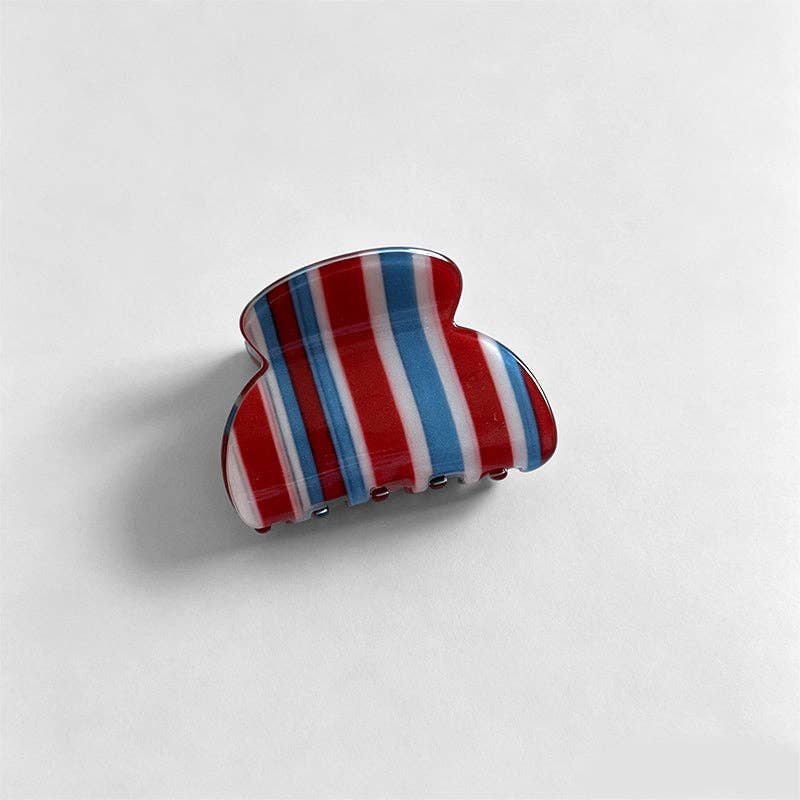 Elegant British Style Striped Hair Claw