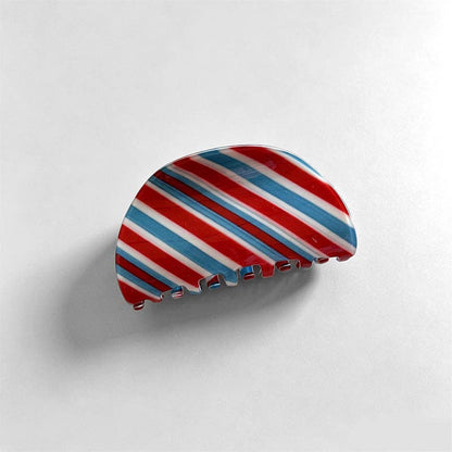 Elegant British Style Striped Hair Claw