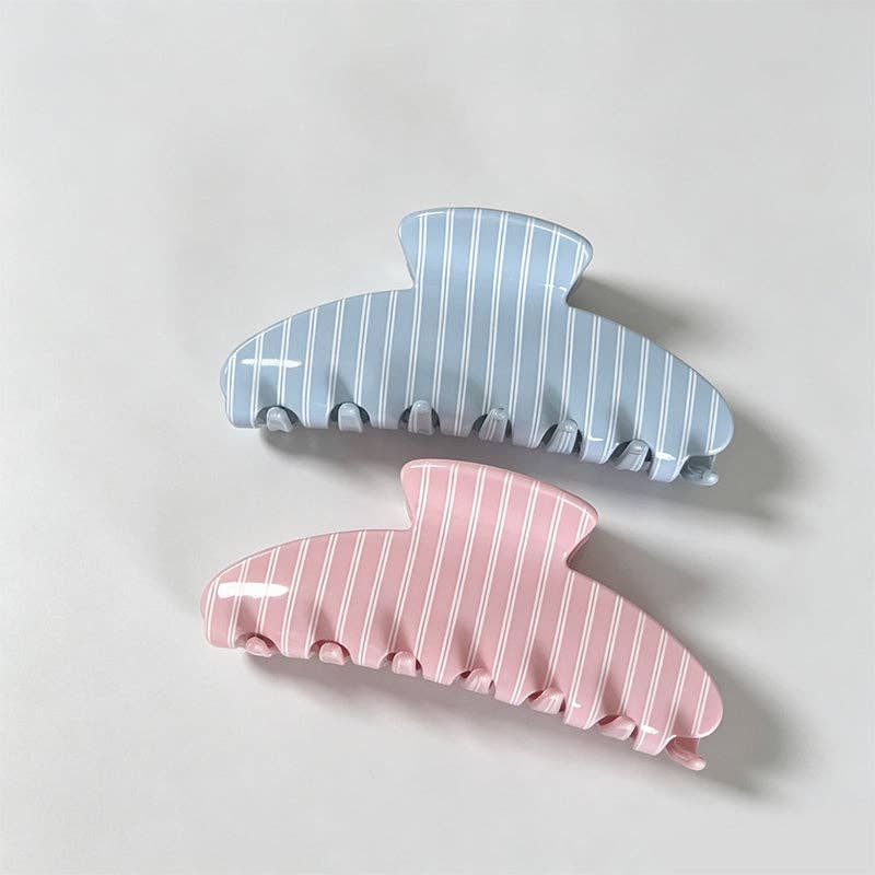 Elegant Creamy Stripe Large Hair Claw