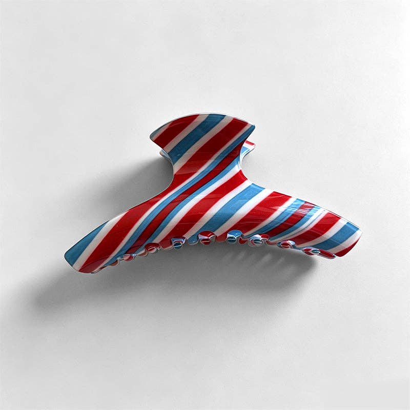 Elegant British Style Striped Hair Claw