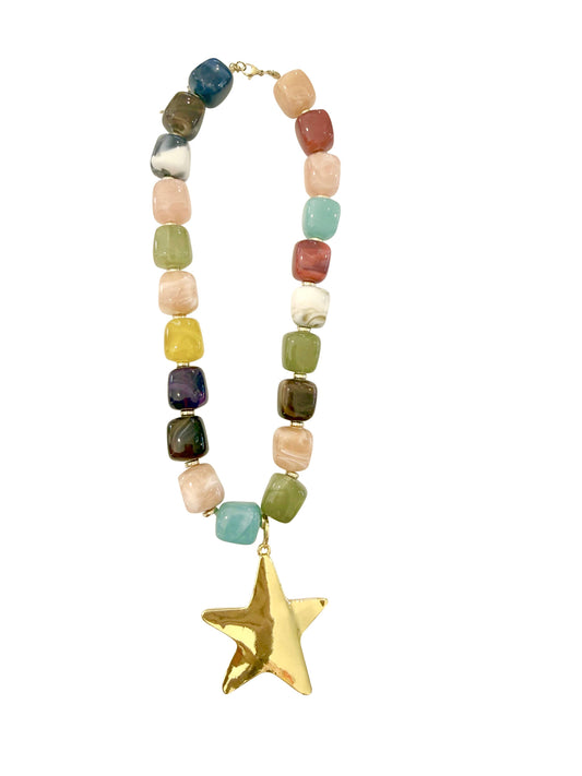 Monet Chunky Beaded Star Necklace