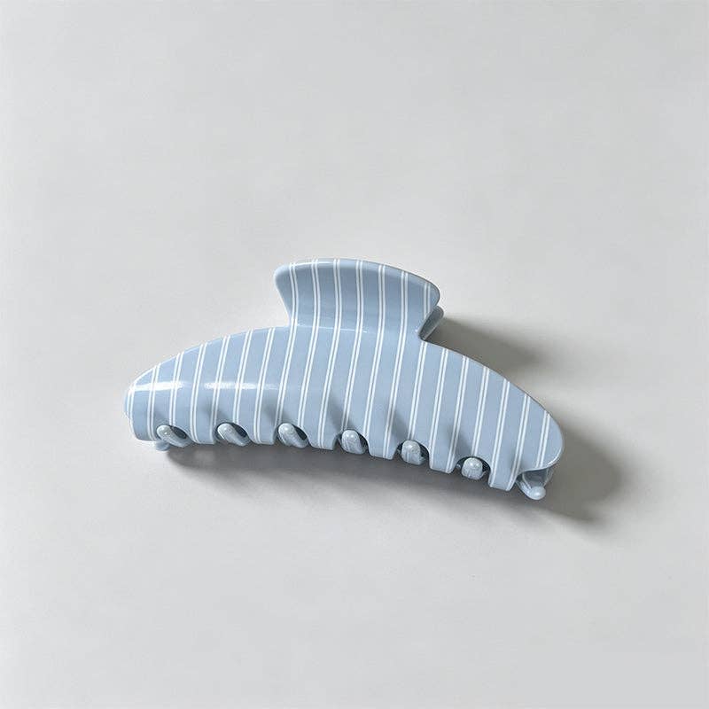 Elegant Creamy Stripe Large Hair Claw