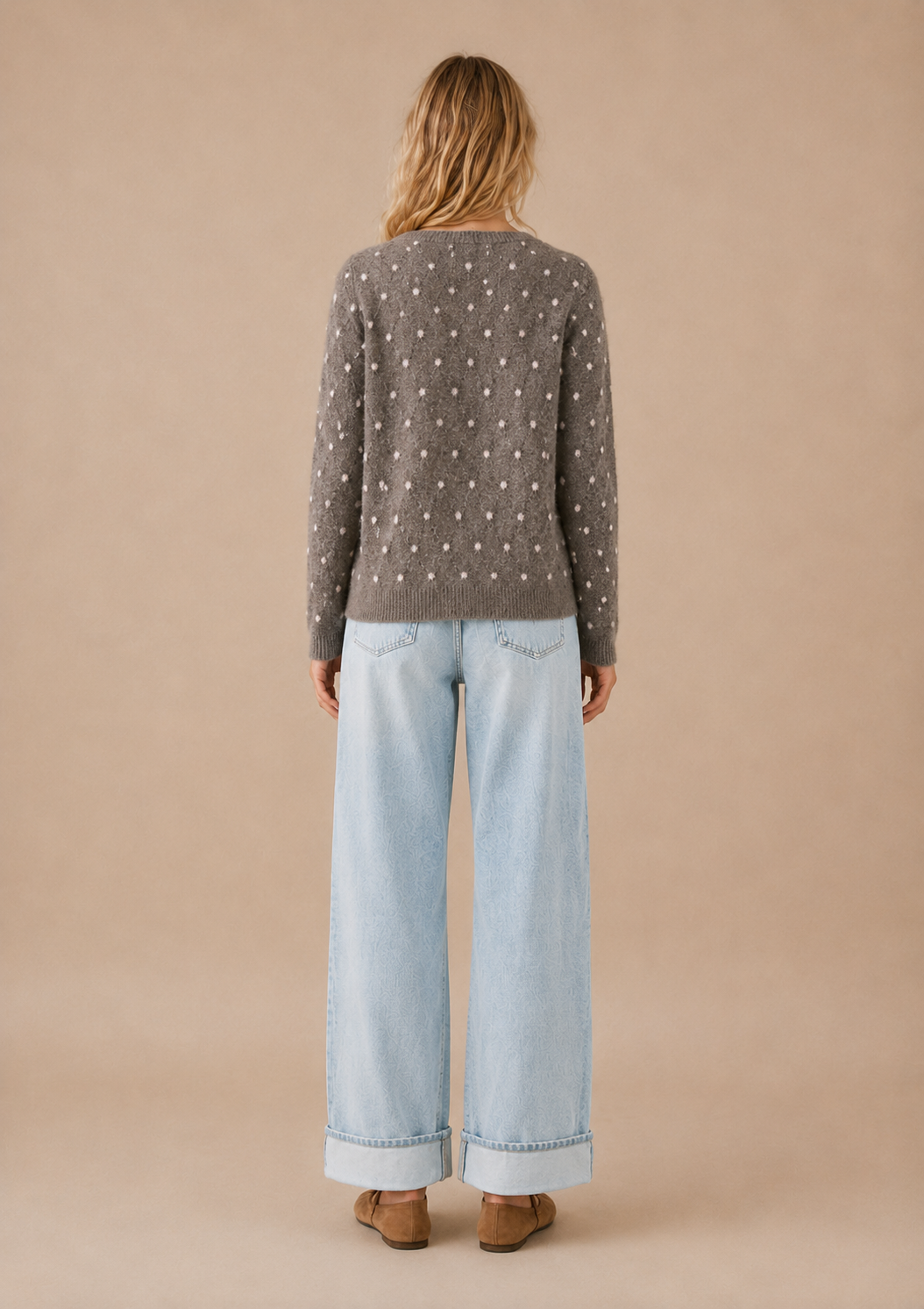 Brown Polka Dot Cardigan
