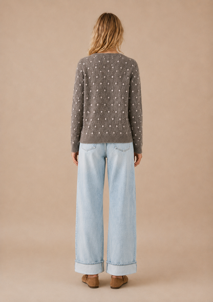 Brown Polka Dot Cardigan