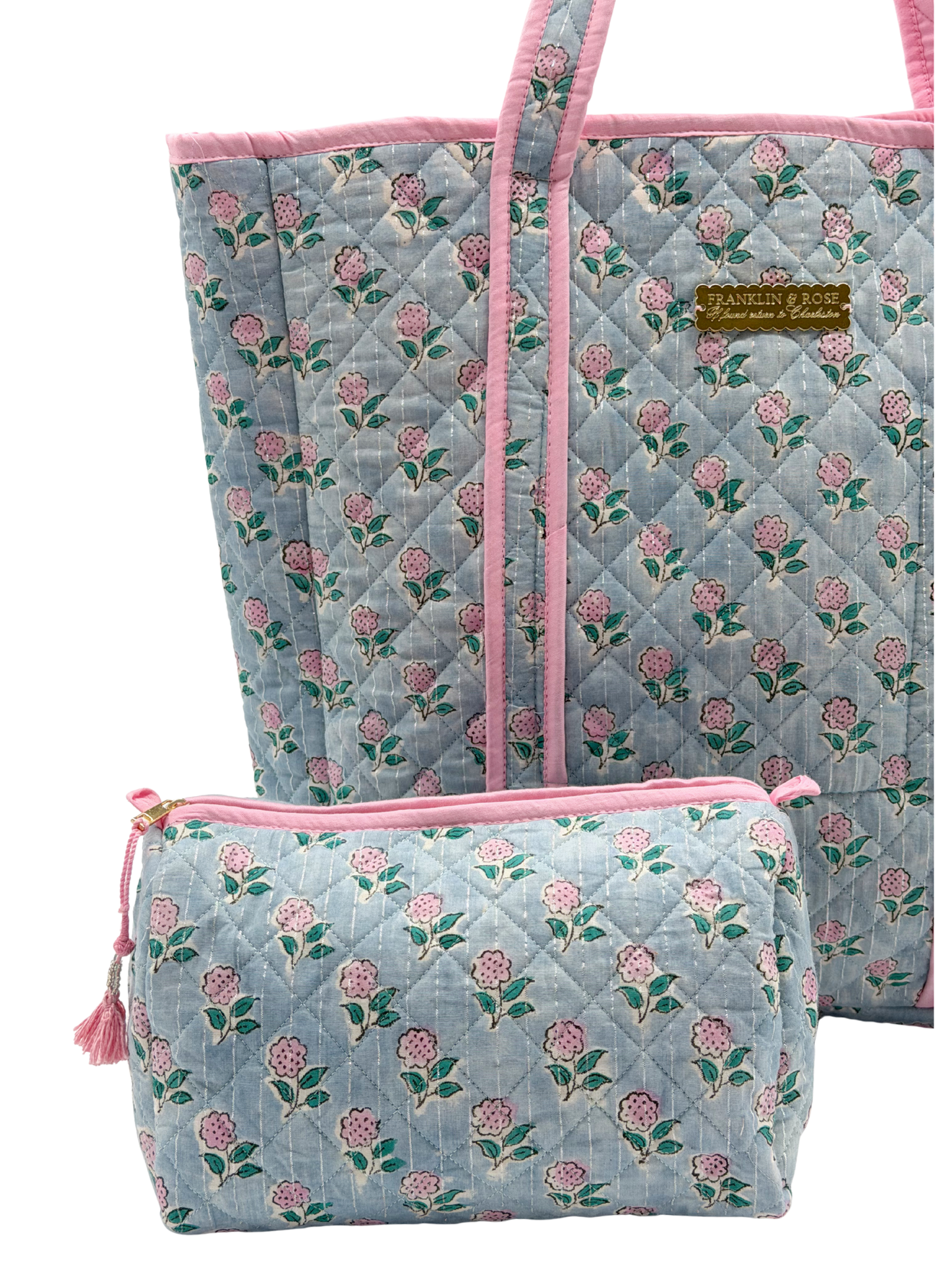 Frosted Flower Reversible Bag Set