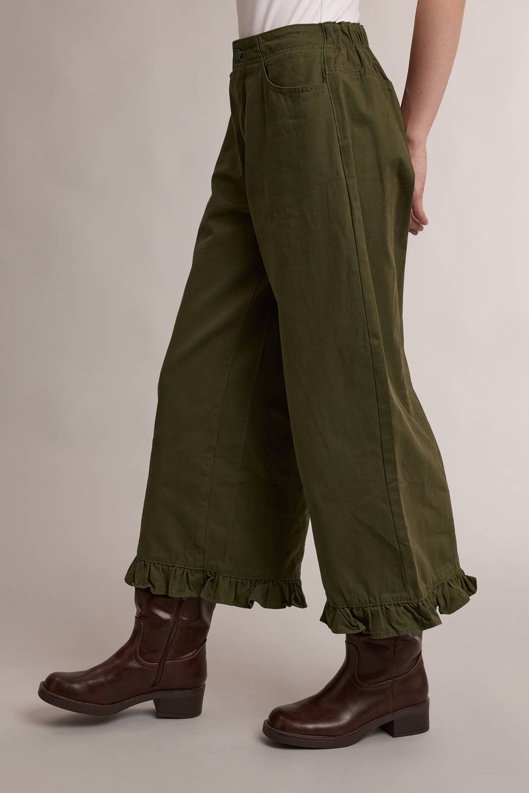 Ruffle Wide Leg Pant