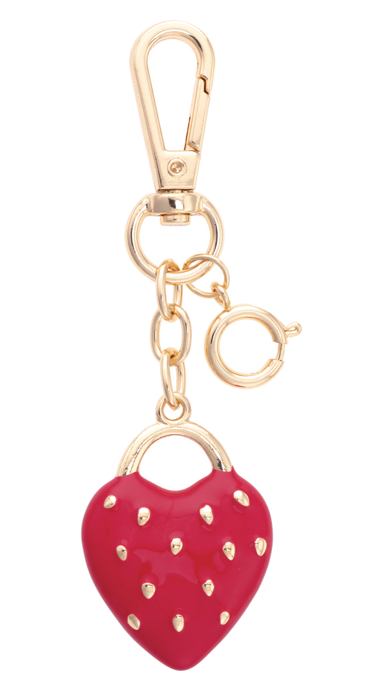Strawberry Padlock Bag Charm