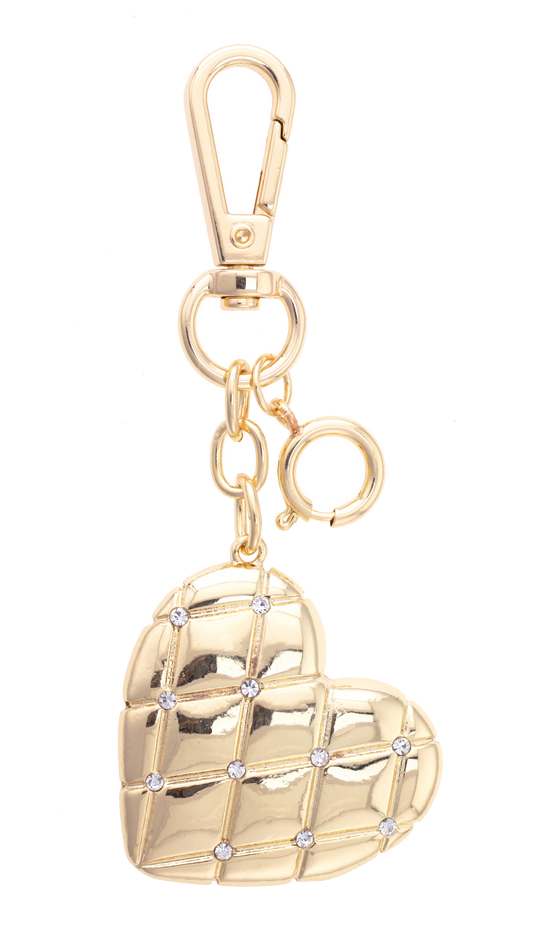 Gold Heart Bag Charm