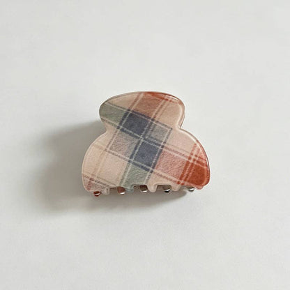 Checkered Acrylic Medium Hair Claw Clip