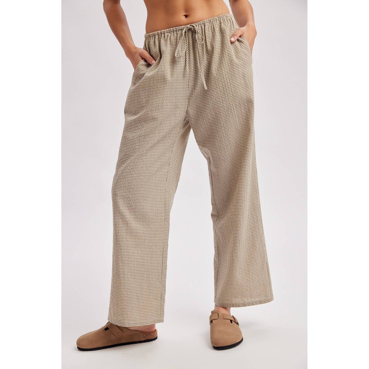 Wide Leg Plaid Pants