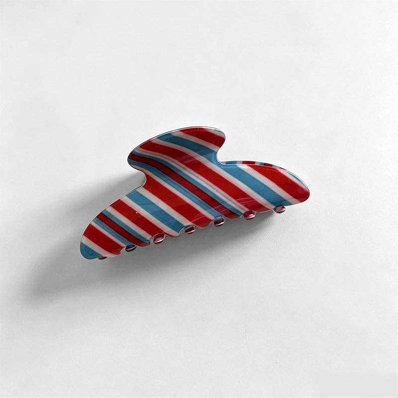 Elegant British Style Striped Hair Claw