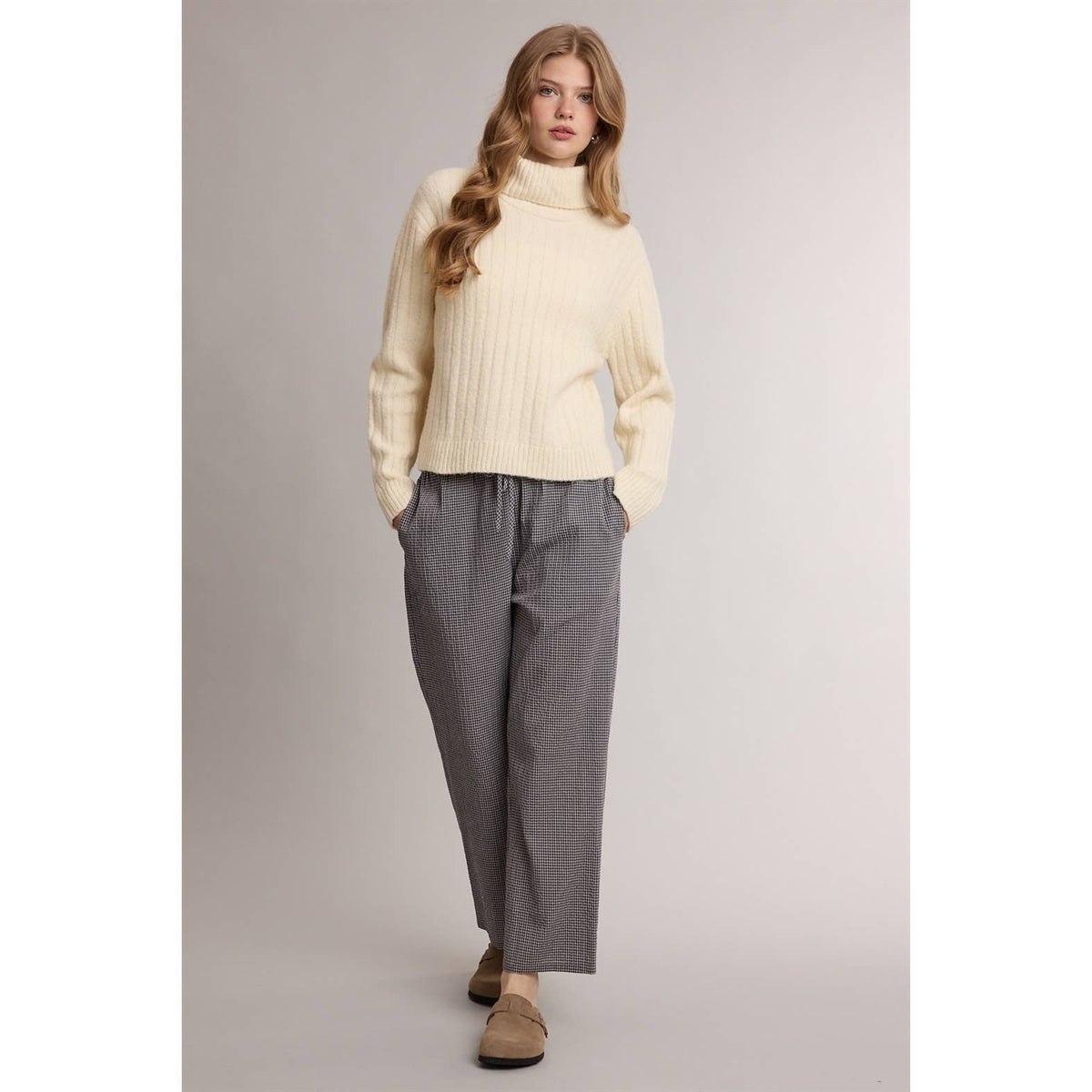 Wide Leg Plaid Pants