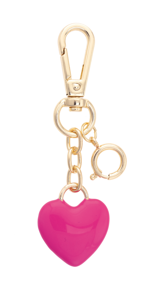 Pink Heart Bag Charm