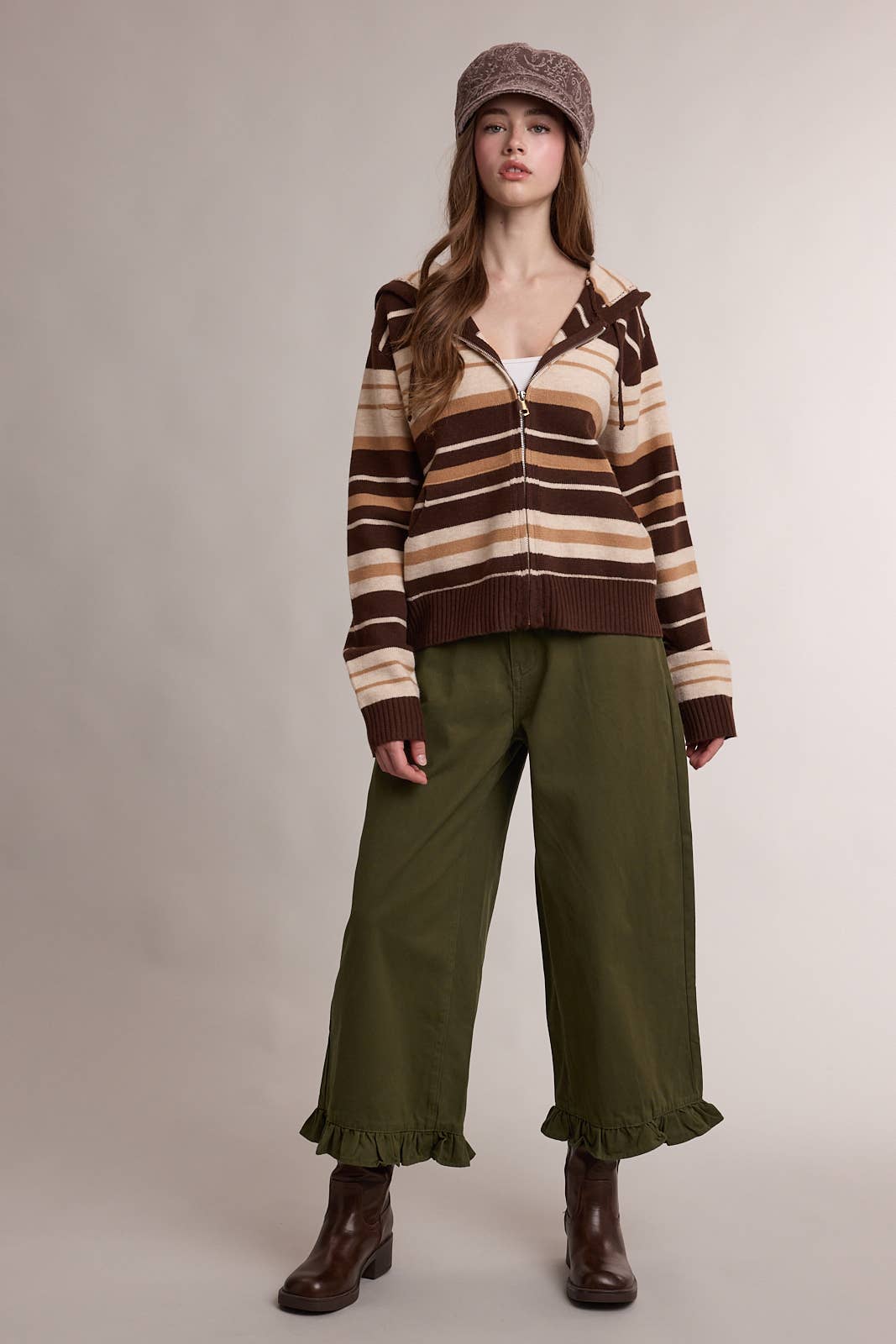 Ruffle Wide Leg Pant