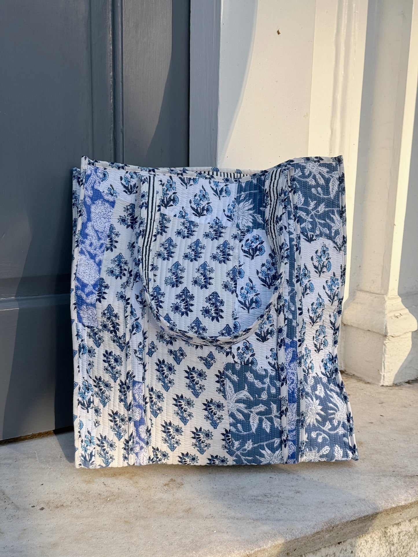 Blue Patchwork Tote