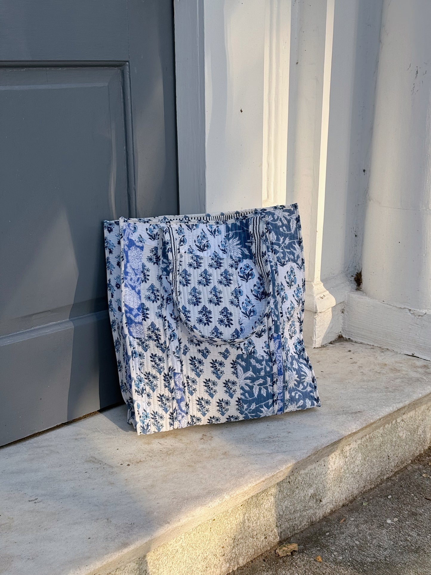 Blue Patchwork Tote